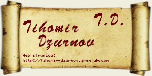 Tihomir Džurnov vizit kartica